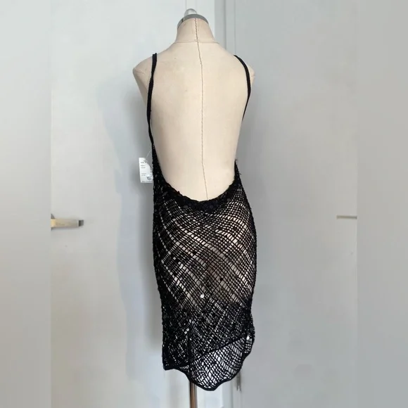 NWT Coperni knitted mini crochet dress black in a size small - Picture 6 of 9